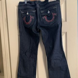 NWOT True Religion Jean w/Pink Stone Pockets Sz 31